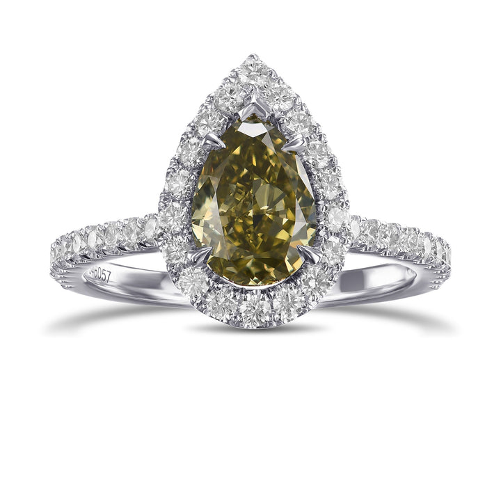 LEIBISH 1.25ct Chameleon Pear Diamond Halo Engagement Ring