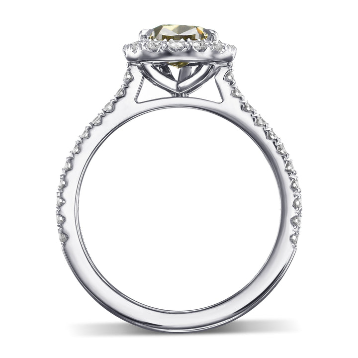 LEIBISH 1.25ct Chameleon Pear Diamond Halo Engagement Ring