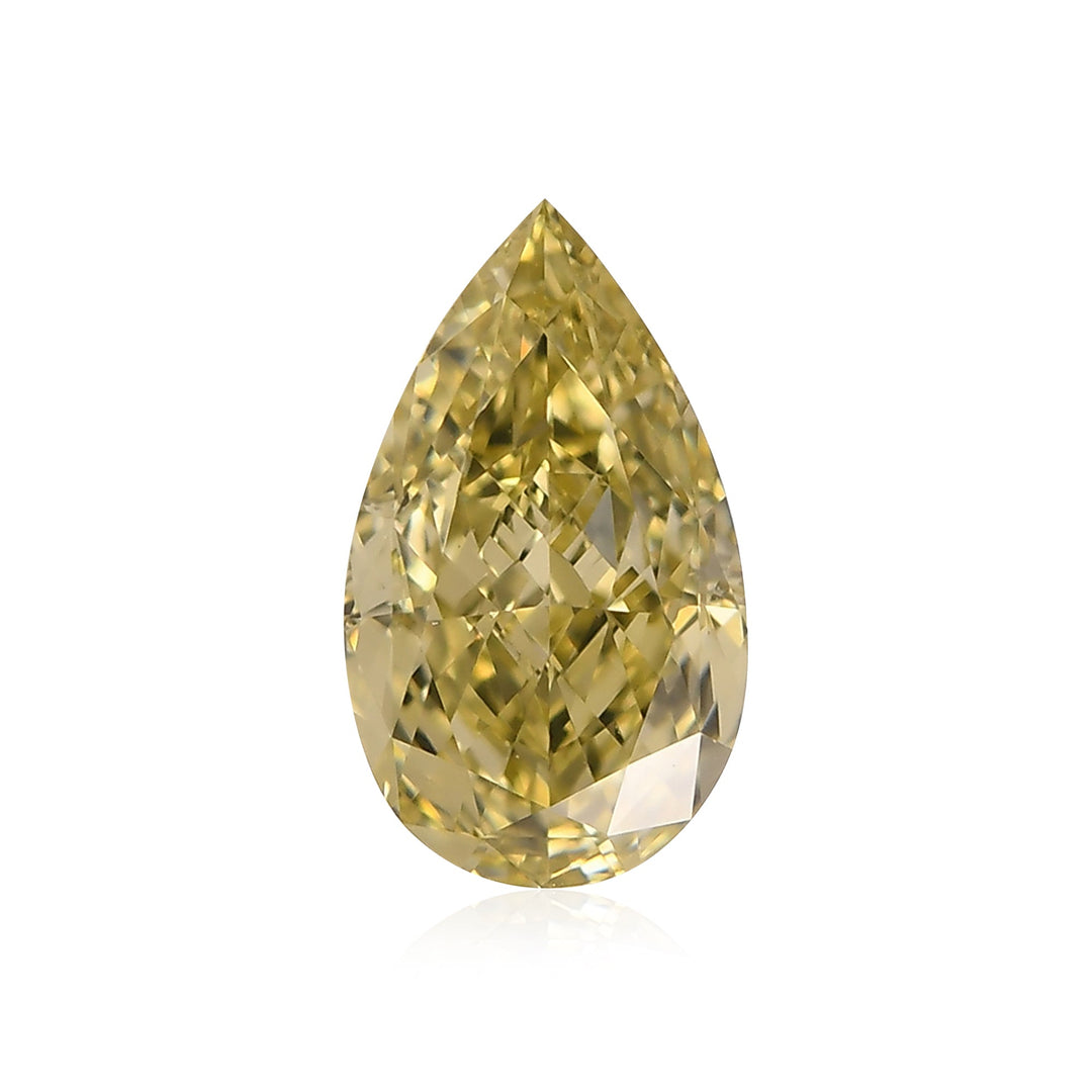 1.01 Carat Fancy Brownish Greenish Yellow Pear Diamond IF GIA