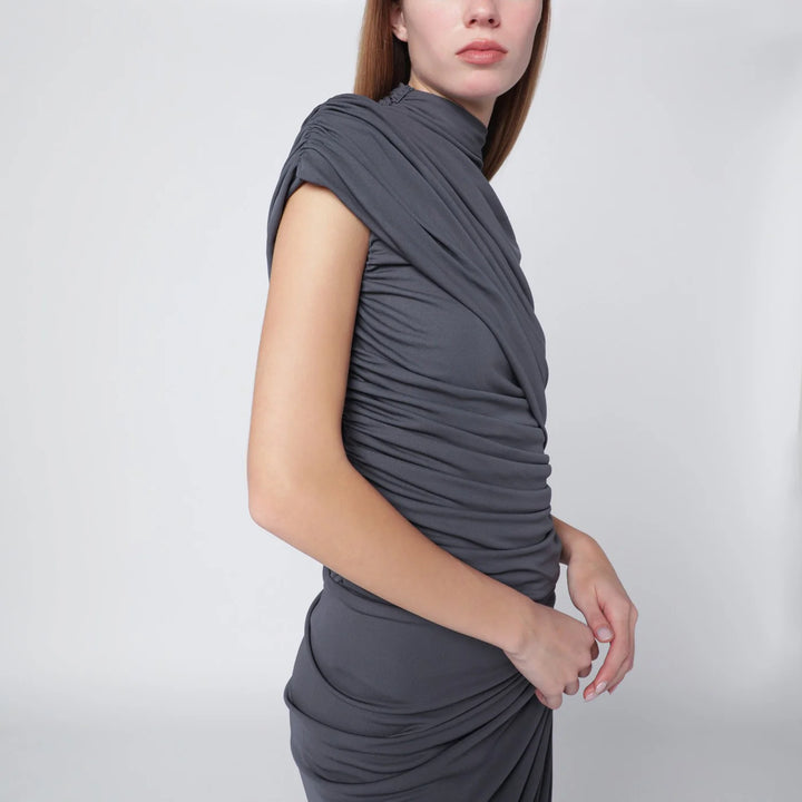 Francesco Murano - Grey draped stretch jersey dress