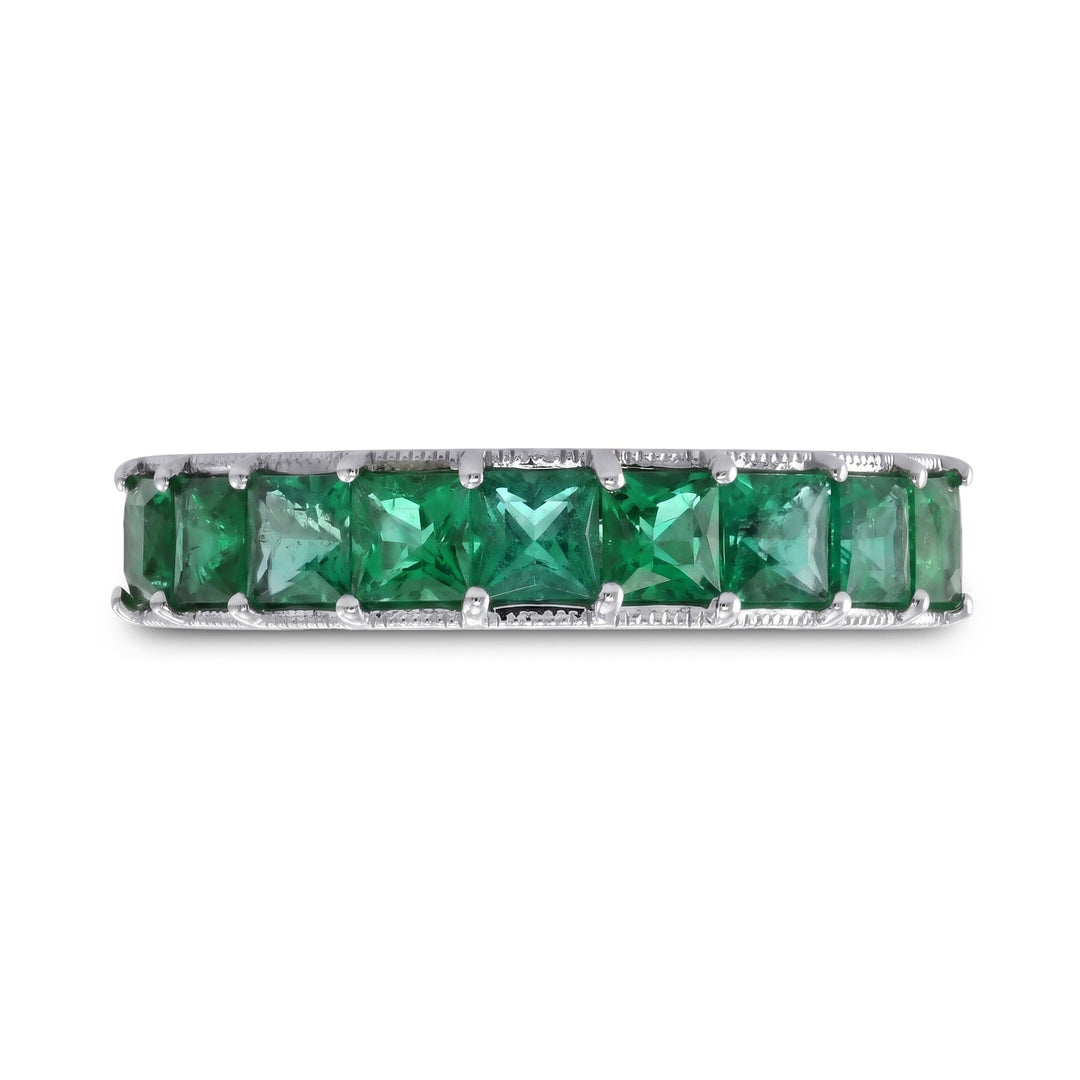 LEIBISH 1.16ct Princess Emerald Full Eternity Band Ring