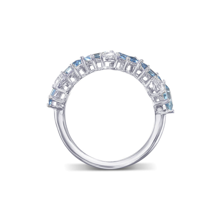 LEIBISH Aquamarine &amp; Diamond Band Ring