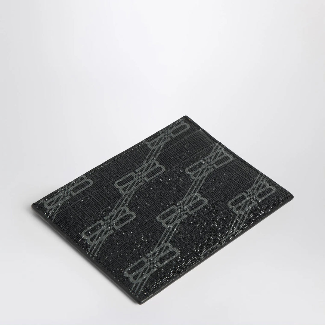 Balenciaga - Signature card holder in black and grey BB Monogram coated canvas