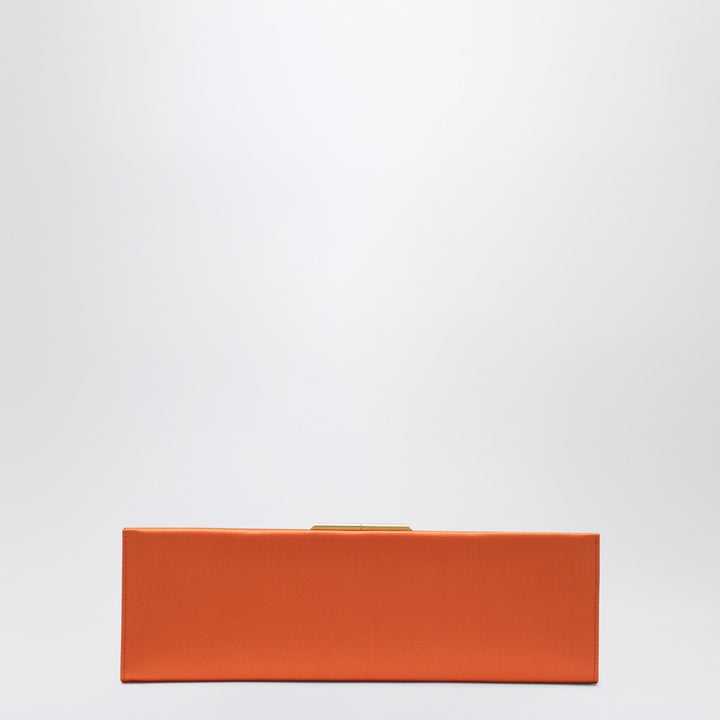 Saint Laurent Midnight Clutch Large in Orange Satin