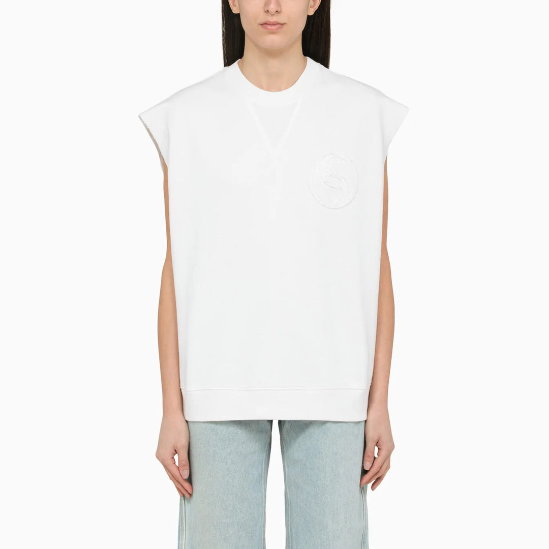 Stella McCartney - White cotton over vest with logo