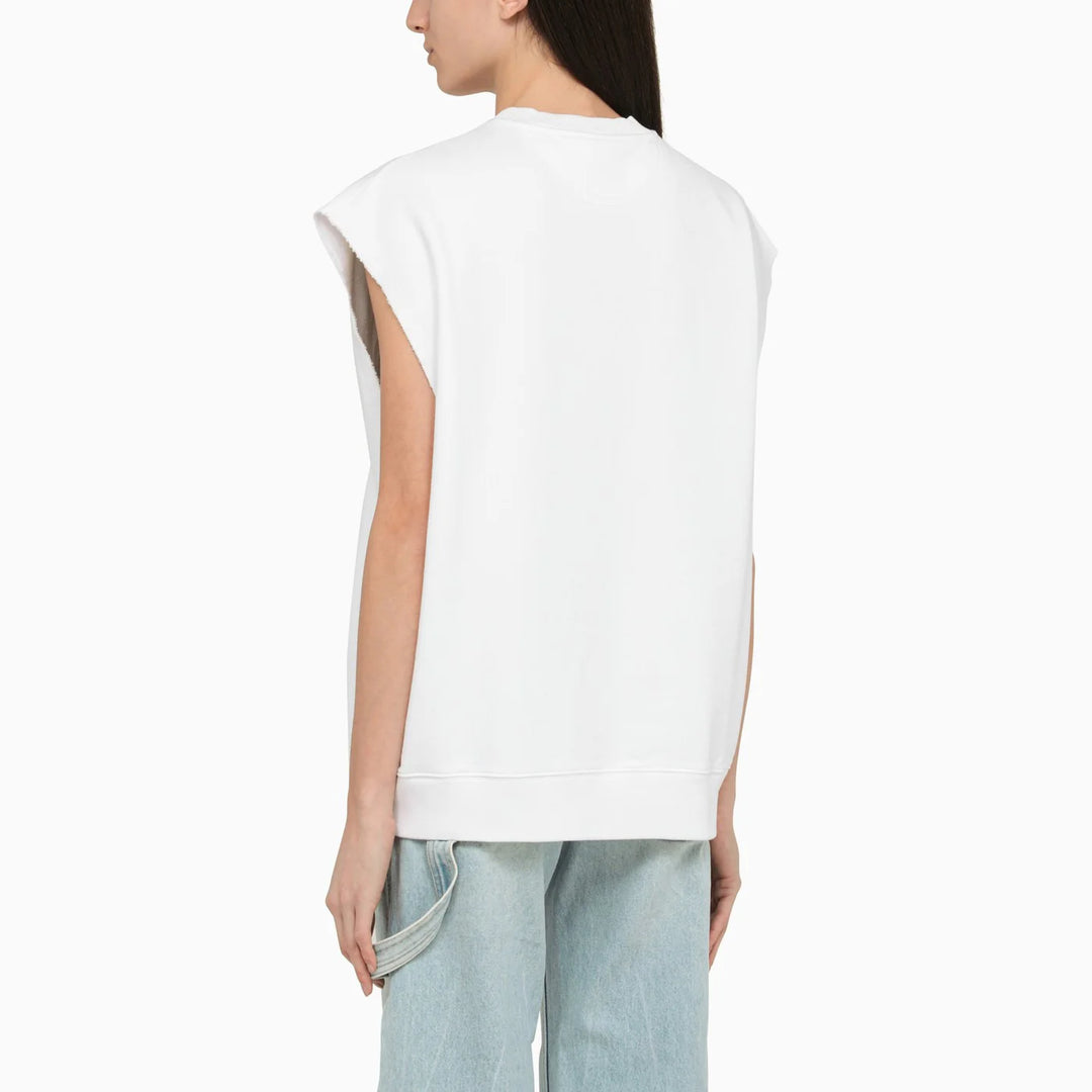 Stella McCartney - White cotton over vest with logo