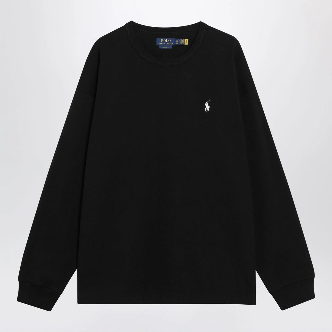Polo Ralph Lauren - Black cotton Relaxed-Fit crewneck sweatshirt