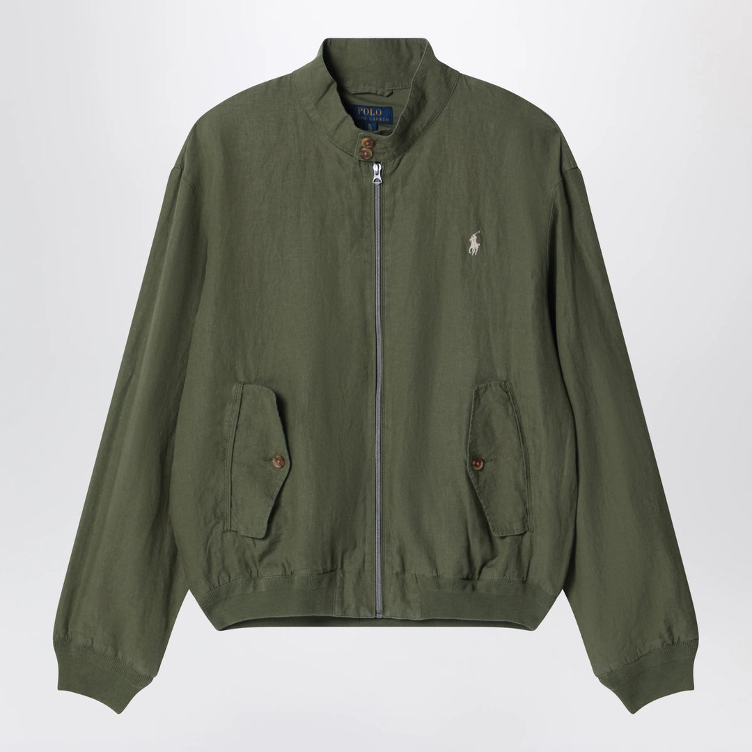 Polo Ralph Lauren - Dark green linen zip-up jacket