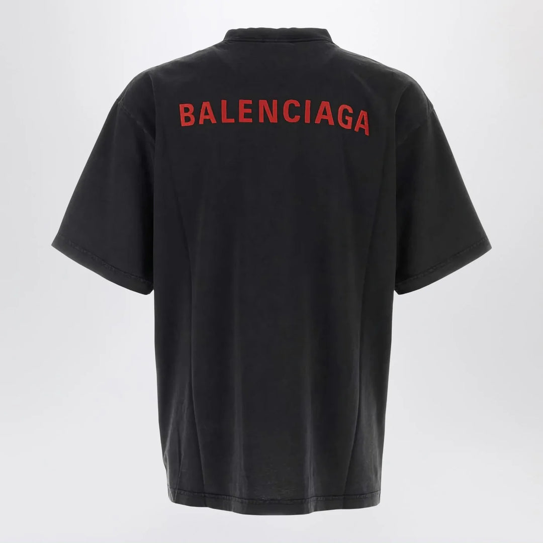 Balenciaga - Light blue medium-fit T-shirt with logo