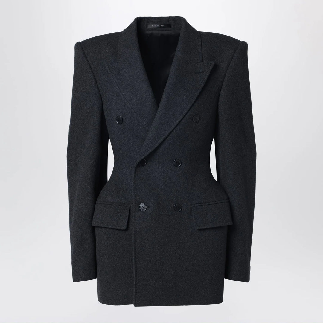 Balenciaga - Grey double-breasted cashmere jacket