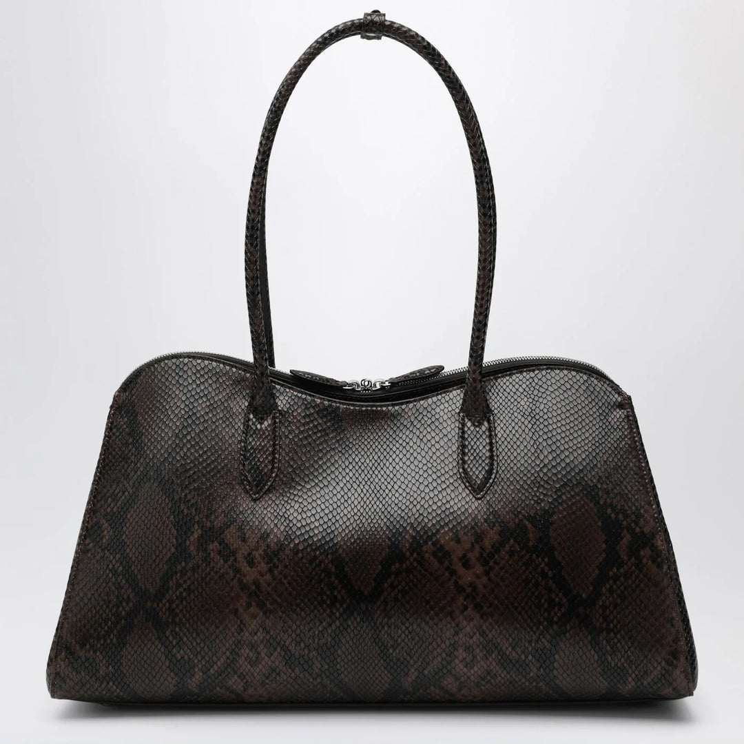Stella McCartney - Espresso snake-effect Ryder tote bag
