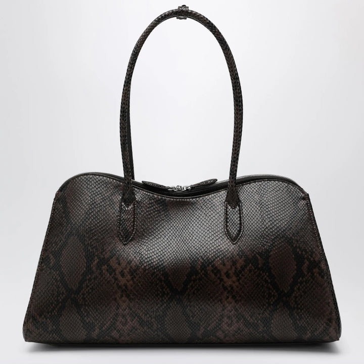Stella McCartney - Espresso snake-effect Ryder tote bag