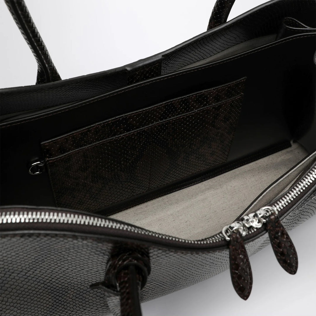 Stella McCartney - Espresso snake-effect Ryder tote bag