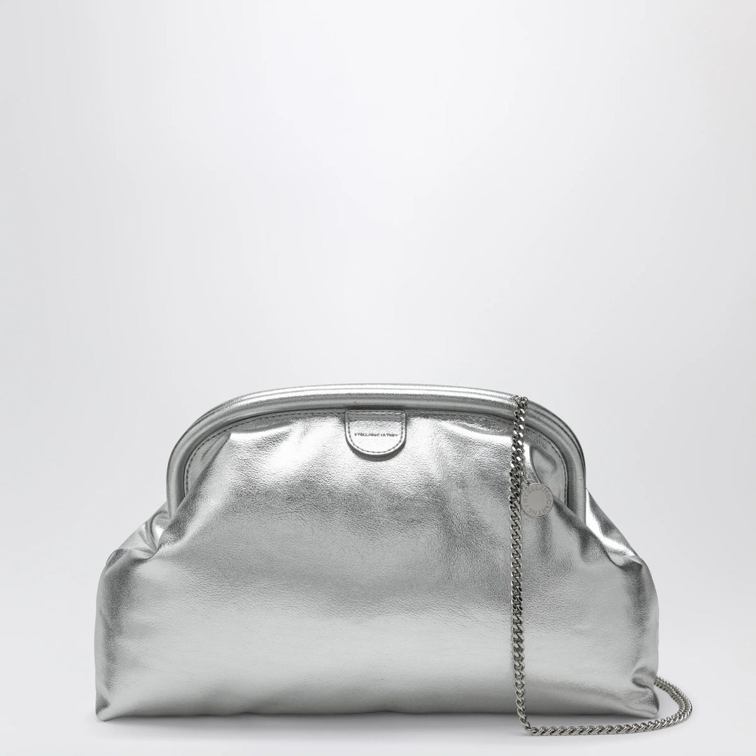 Stella McCartney - Silver metallic padded Falabella clutch