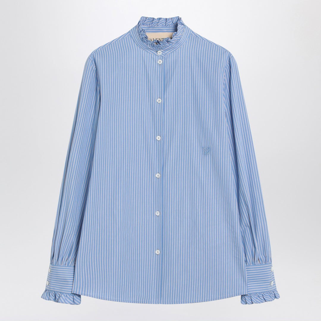 Valentino Light blue striped shirt in cotton