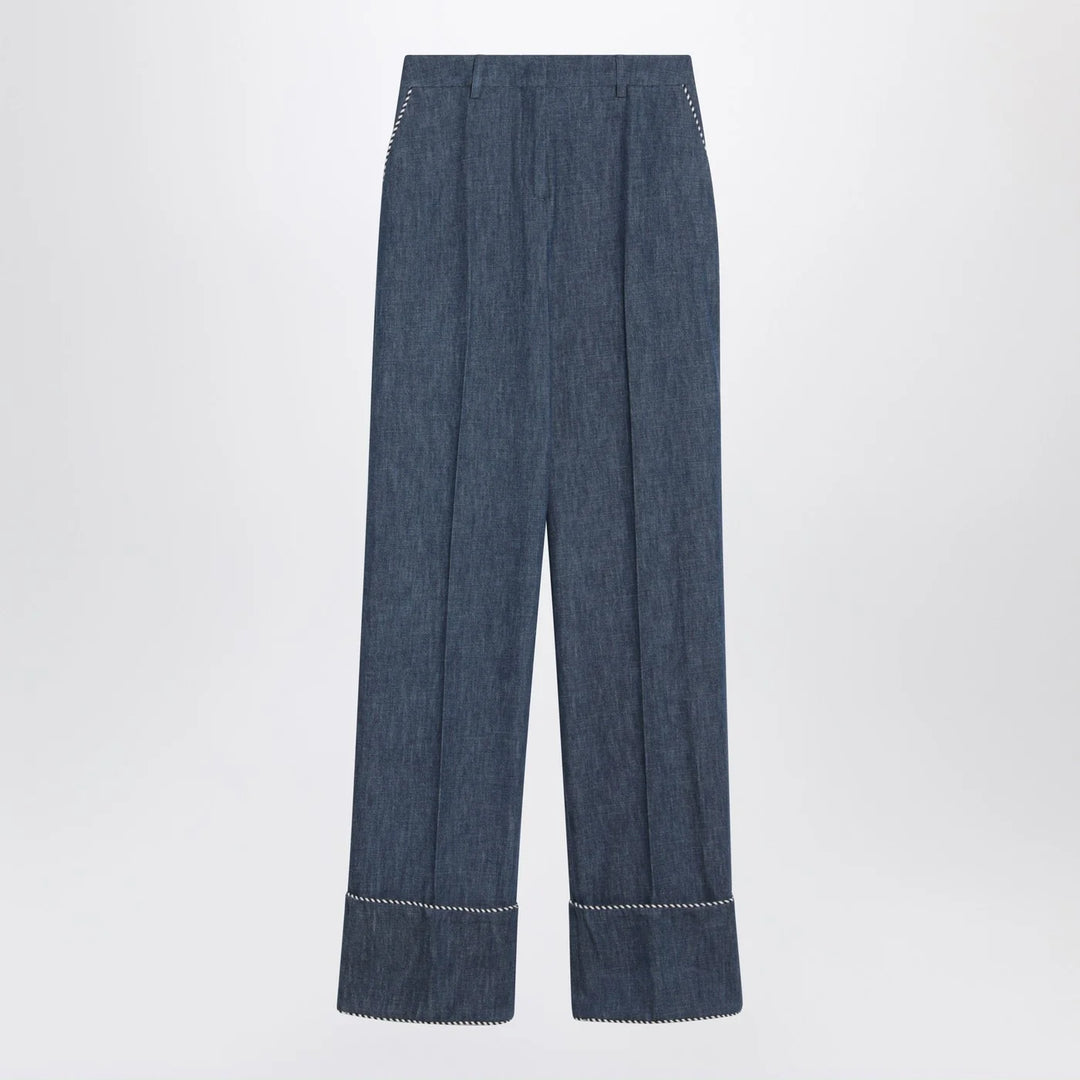 Valentino - Blue trousers in Chambray Denim