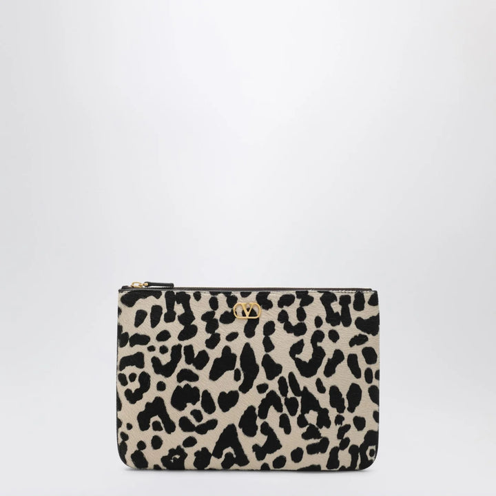 Valentino Garavani - Animal-print pony-effect VLogo Signature pouch