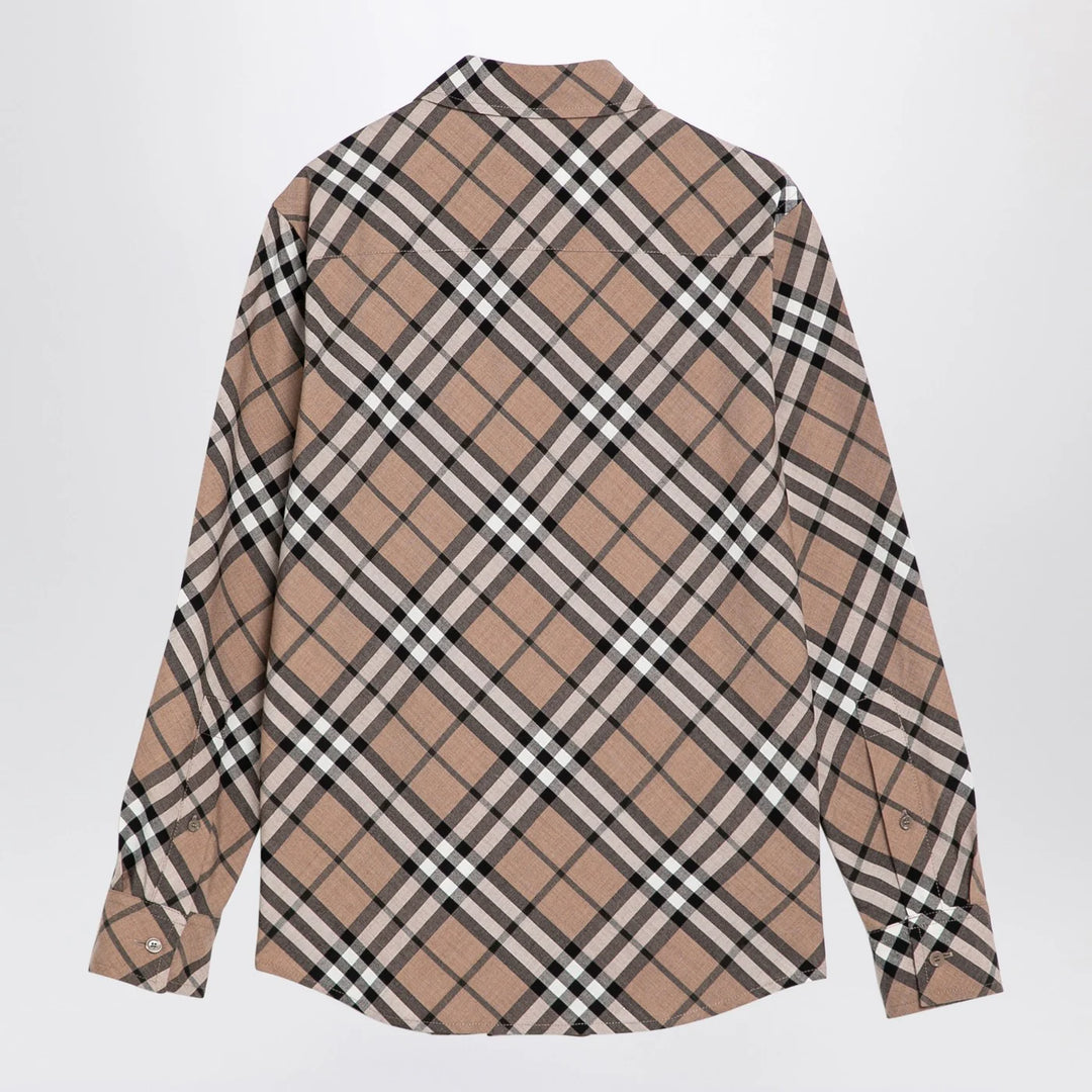 Burberry - Check pattern wool blend shirt