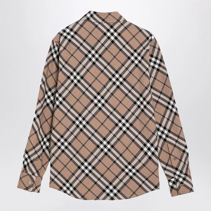 Burberry - Check pattern wool blend shirt