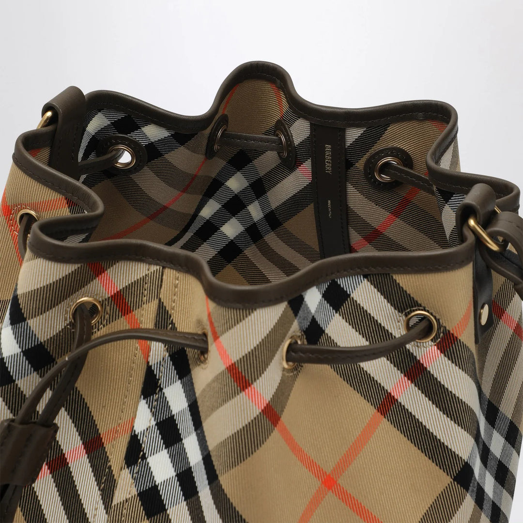 Burberry - Medium beige bucket bag with Check pattern