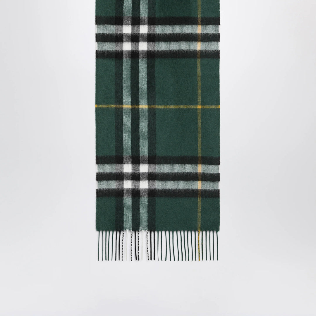 Burberry - Cashmere Check scarf in dark fern green