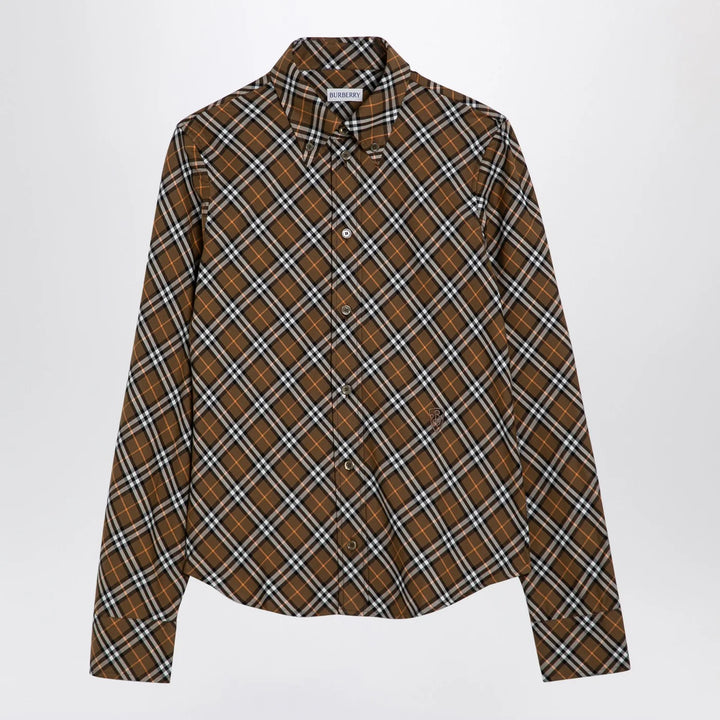 Burberry - Oxid-coloured Check cotton shirt