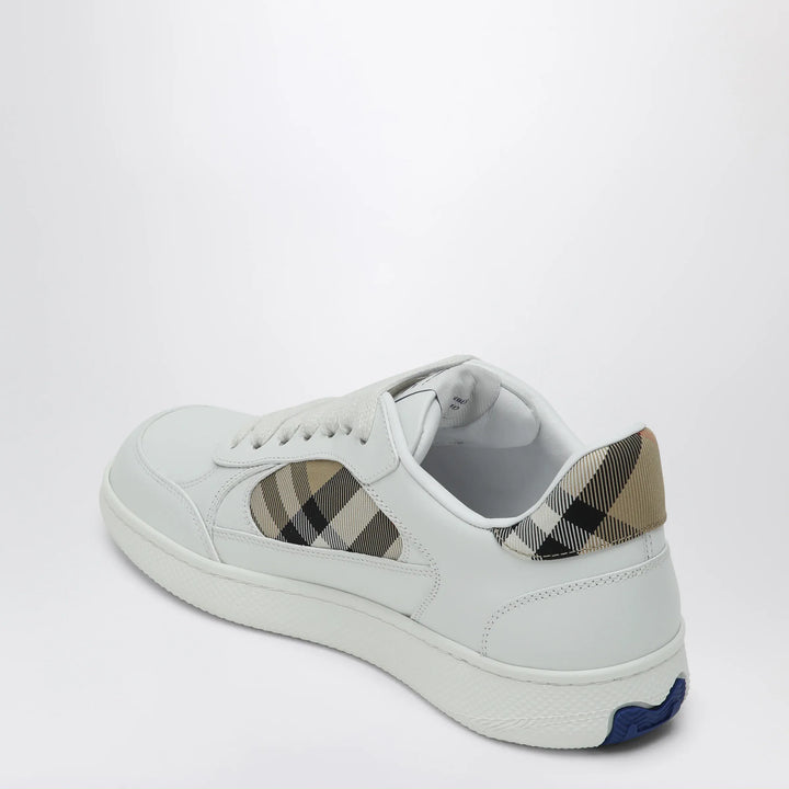 Burberry - White leather sneaker terrace and Check Brand Apparel &amp; Accessories > Shoes