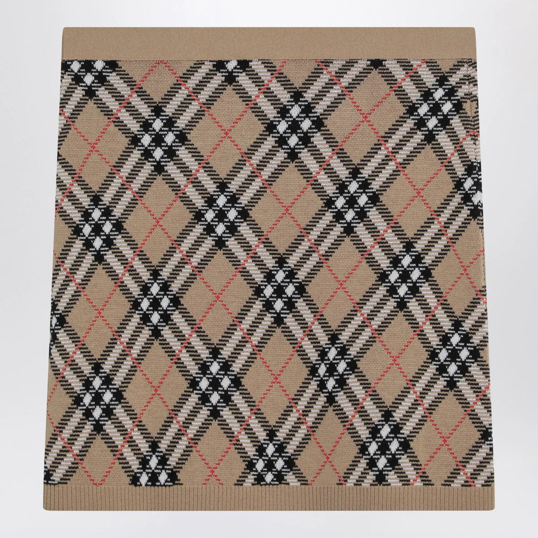 Burberry - Wool and mohair blend check mini skirt