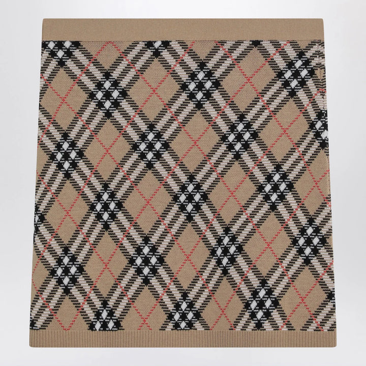Burberry - Wool and mohair blend check mini skirt