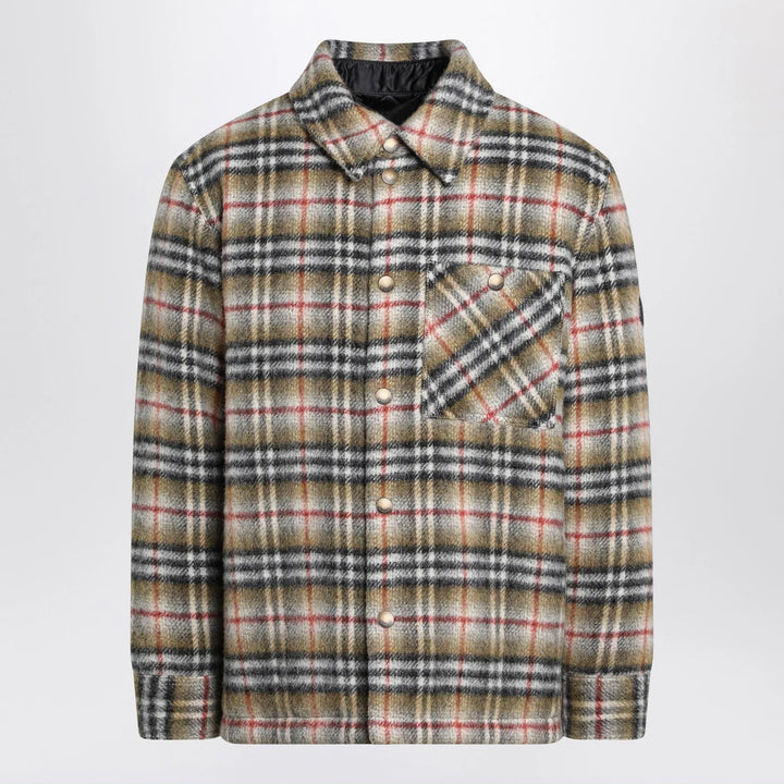 Burberry - Beige checked wool shirt jacket