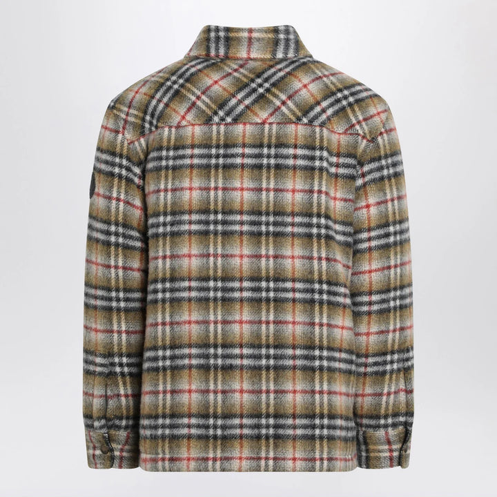 Burberry - Beige checked wool shirt jacket