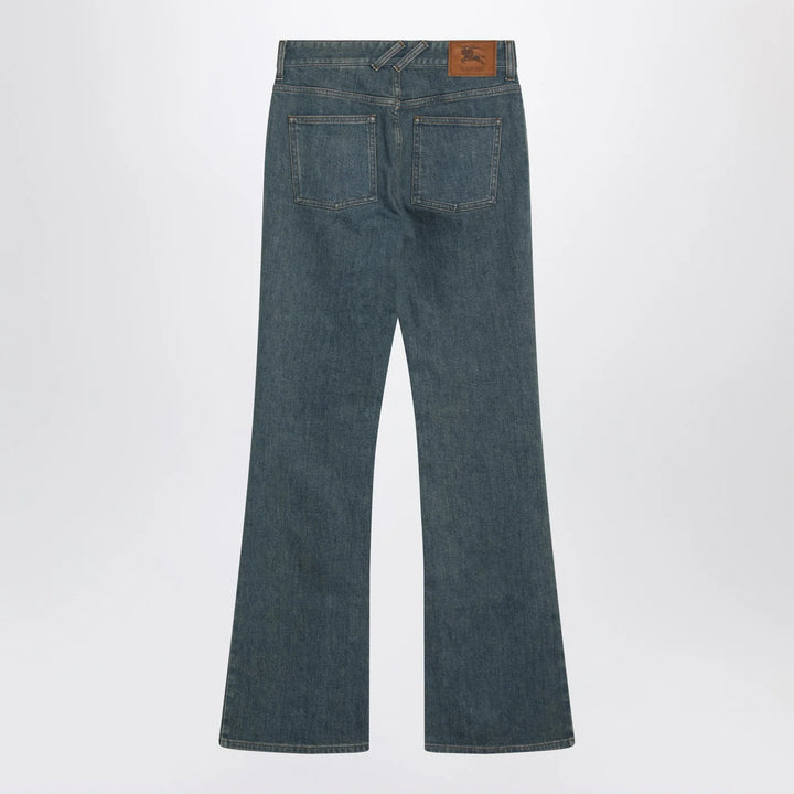 Burberry - Mid-blue jeans with Check-pattern pocket