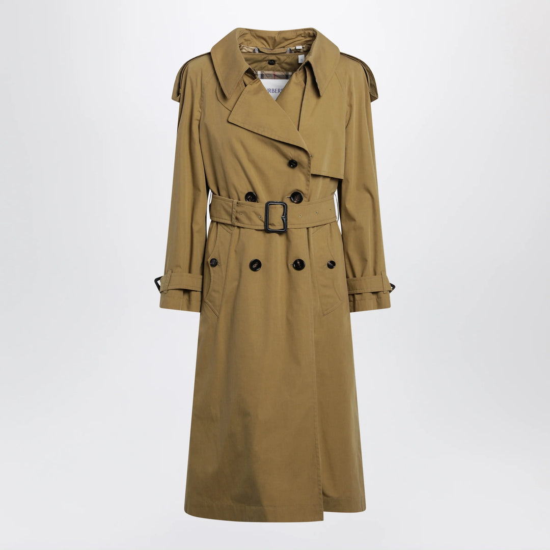 Burberry - Double-breasted trench coat in cotton blend brown