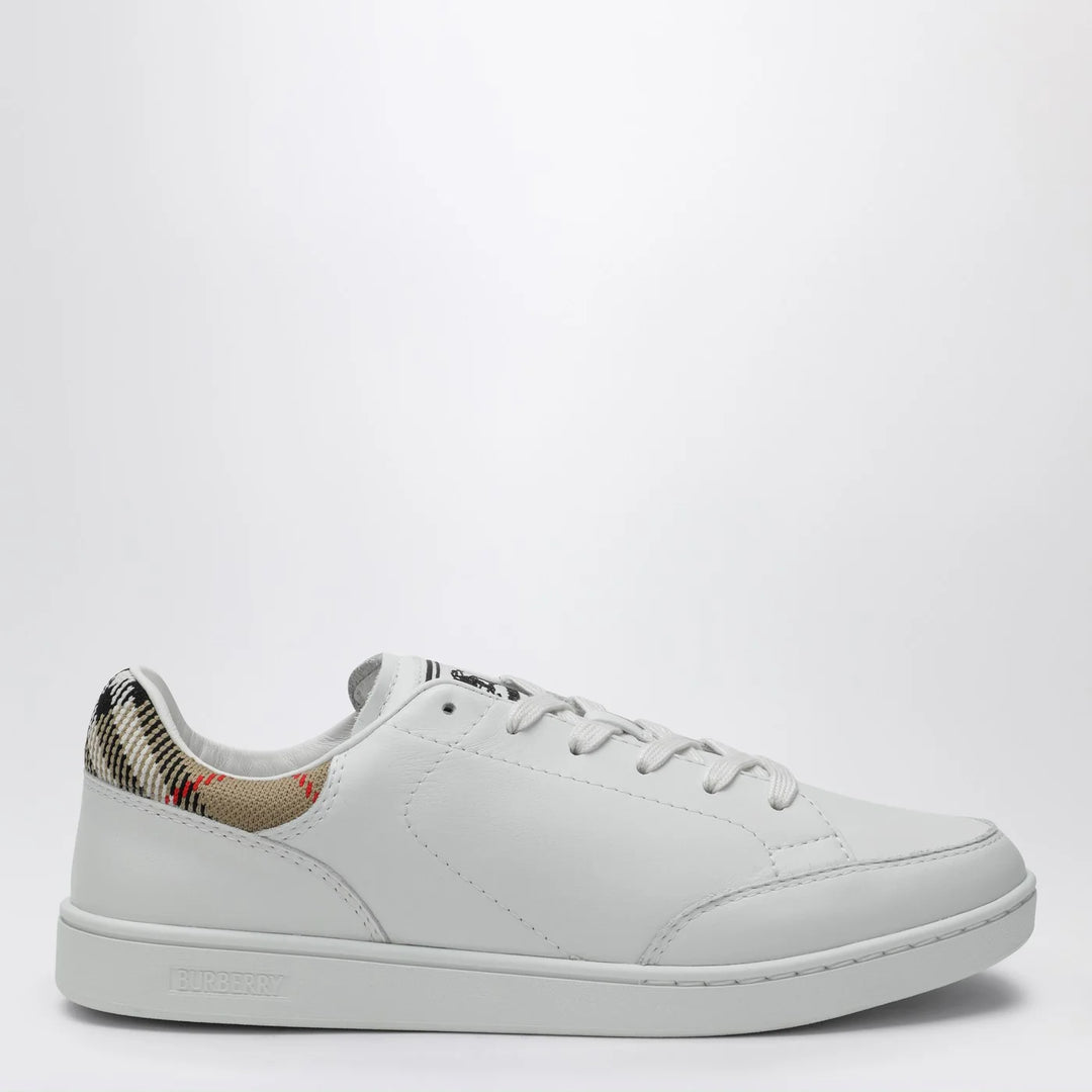 Burberry - Set Sneakers in white leather and Check