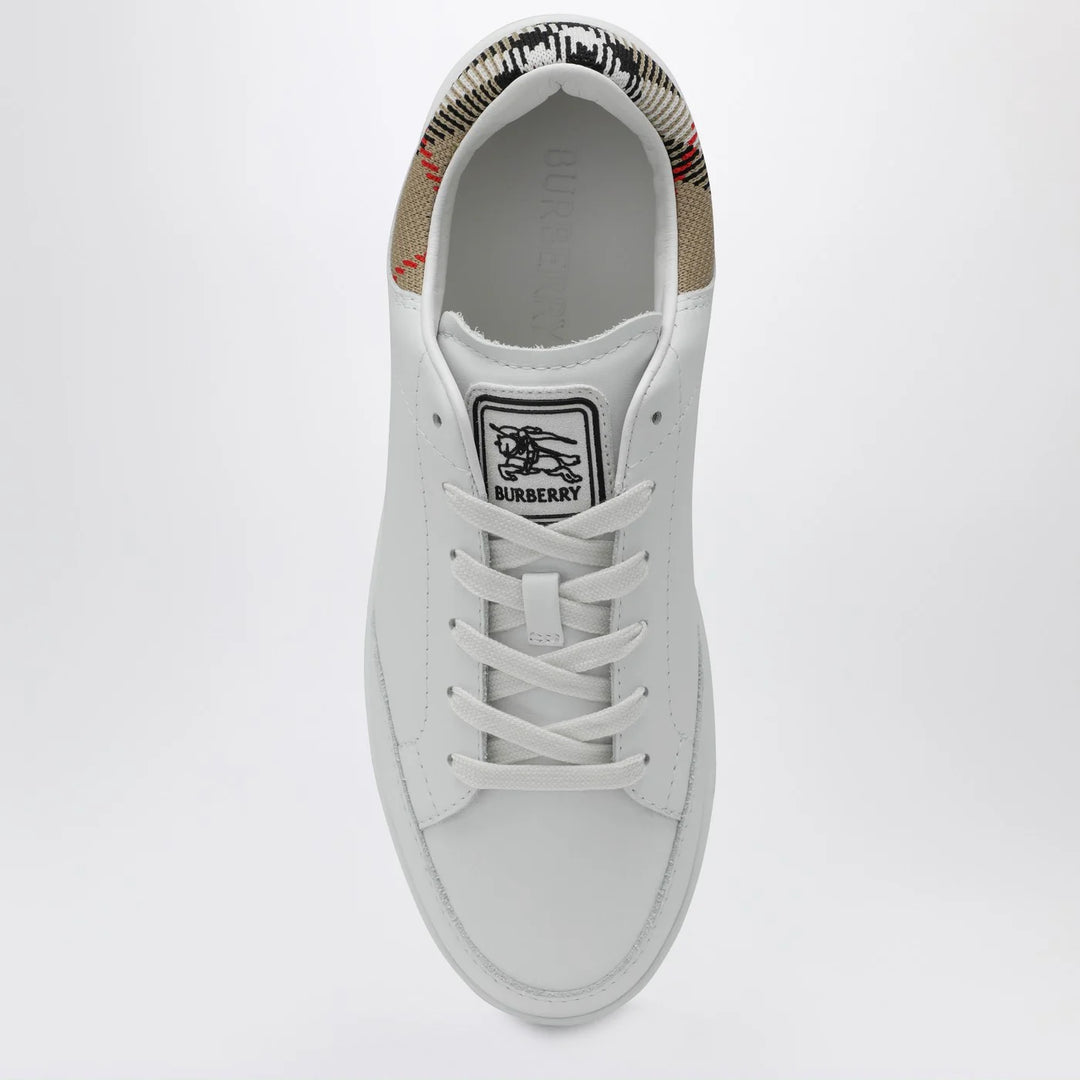 Burberry - Set Sneakers in white leather and Check