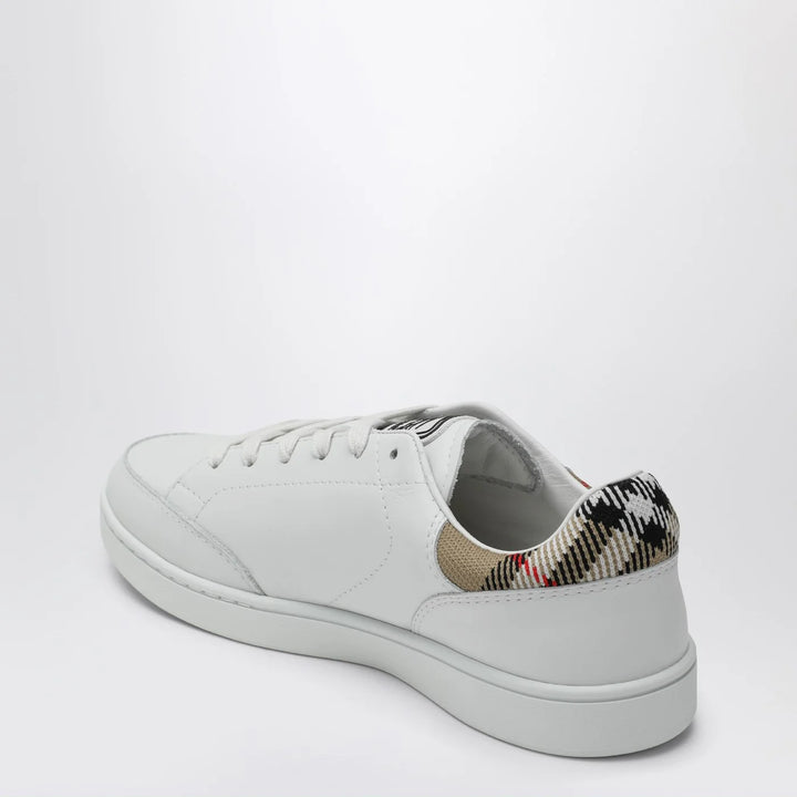 Burberry - Set Sneakers in white leather and Check