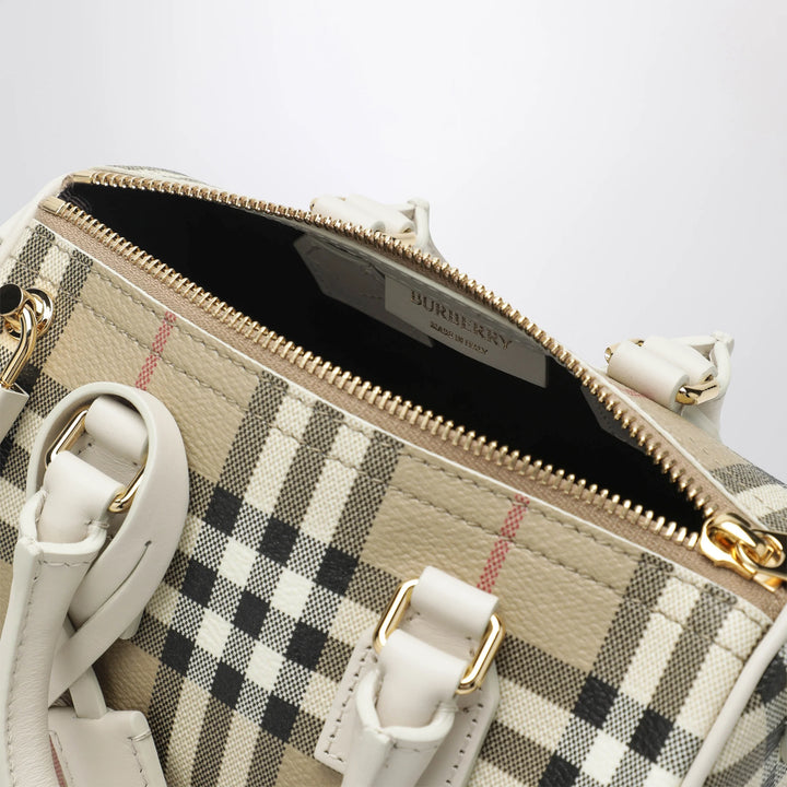 Burberry - Mini Vintage Check bowling bag in coated cotton beige