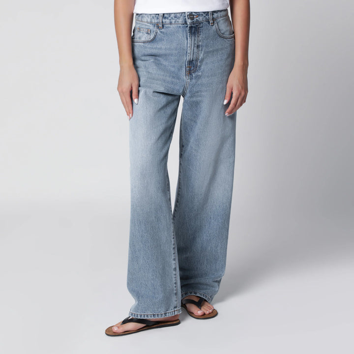 Róhe - Blue Washed-Effect Bruun Wide-Leg Jeans