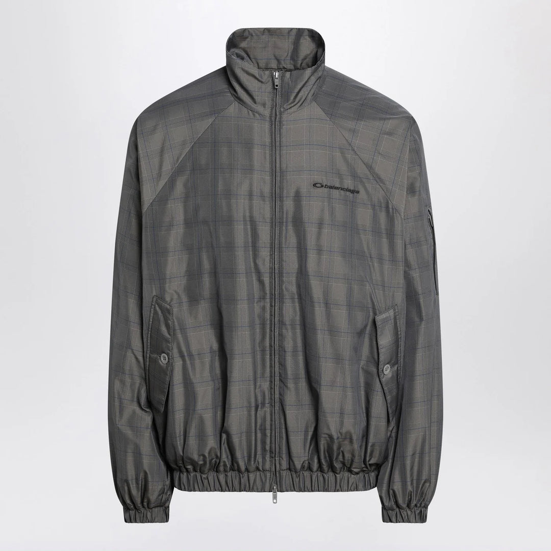 Balenciaga - Grey/blue nylon zip-up jacket