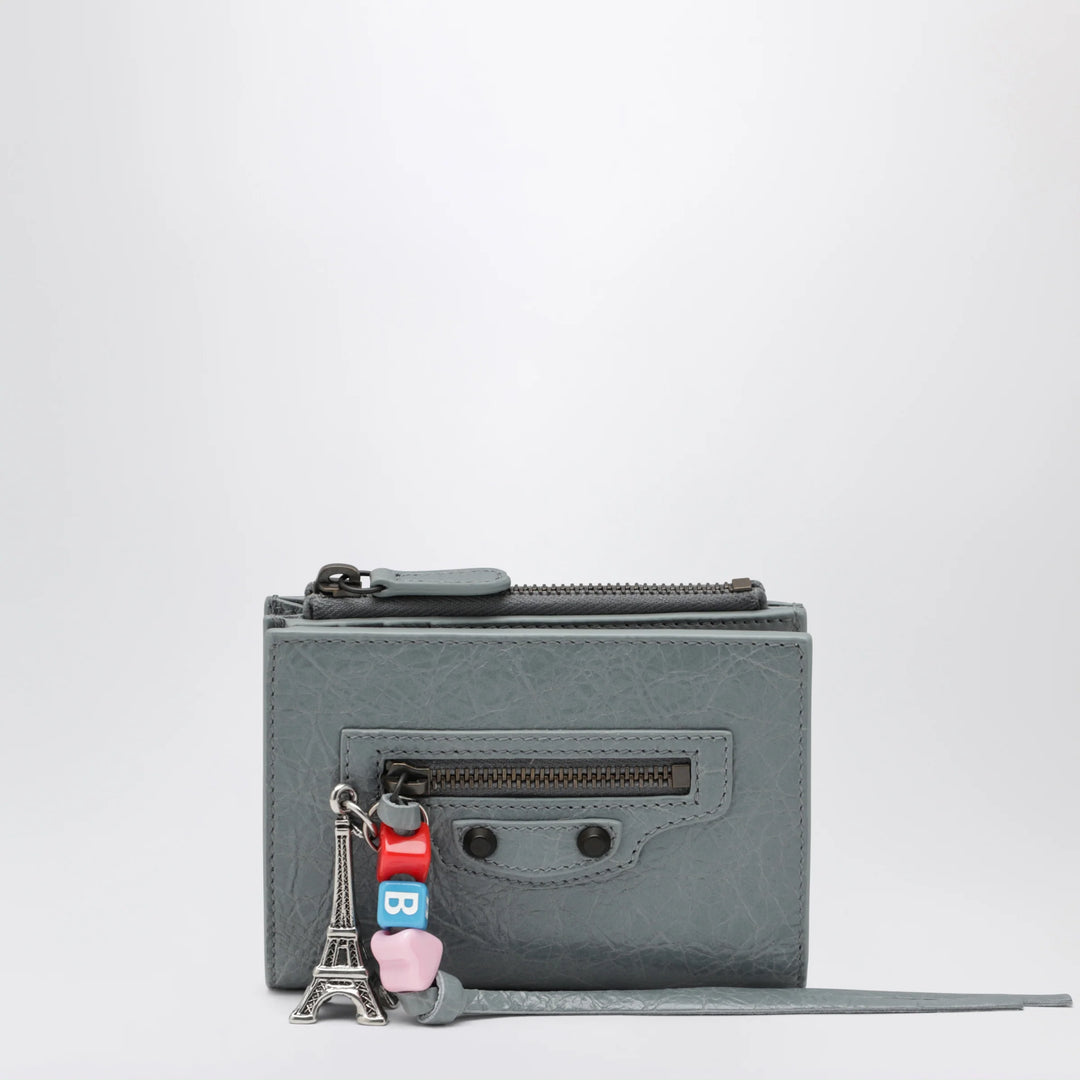 Balenciaga - Le City bifold lambskin wallet in blue-grey