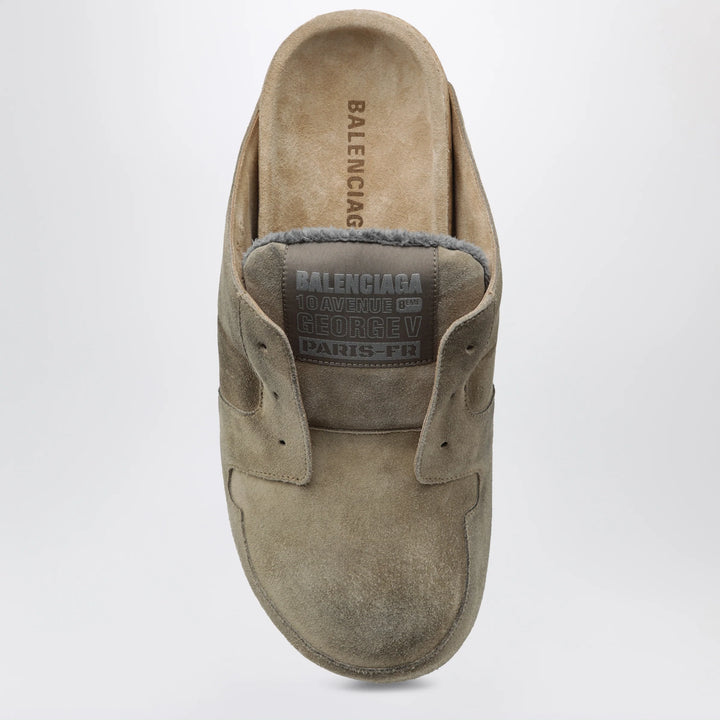 Balenciaga - Dumbo sabot in distressed suede calfskin