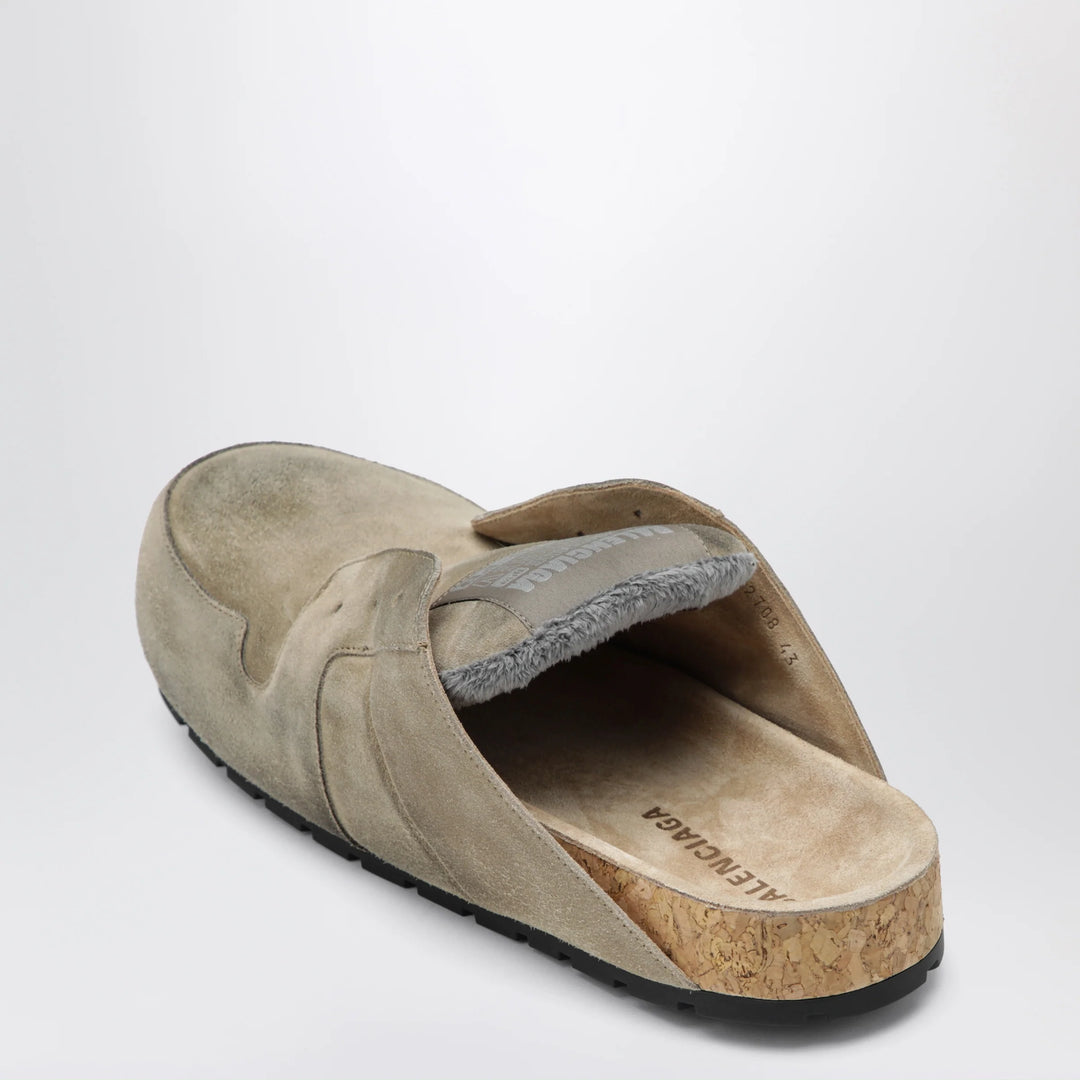 Balenciaga - Dumbo sabot in distressed suede calfskin