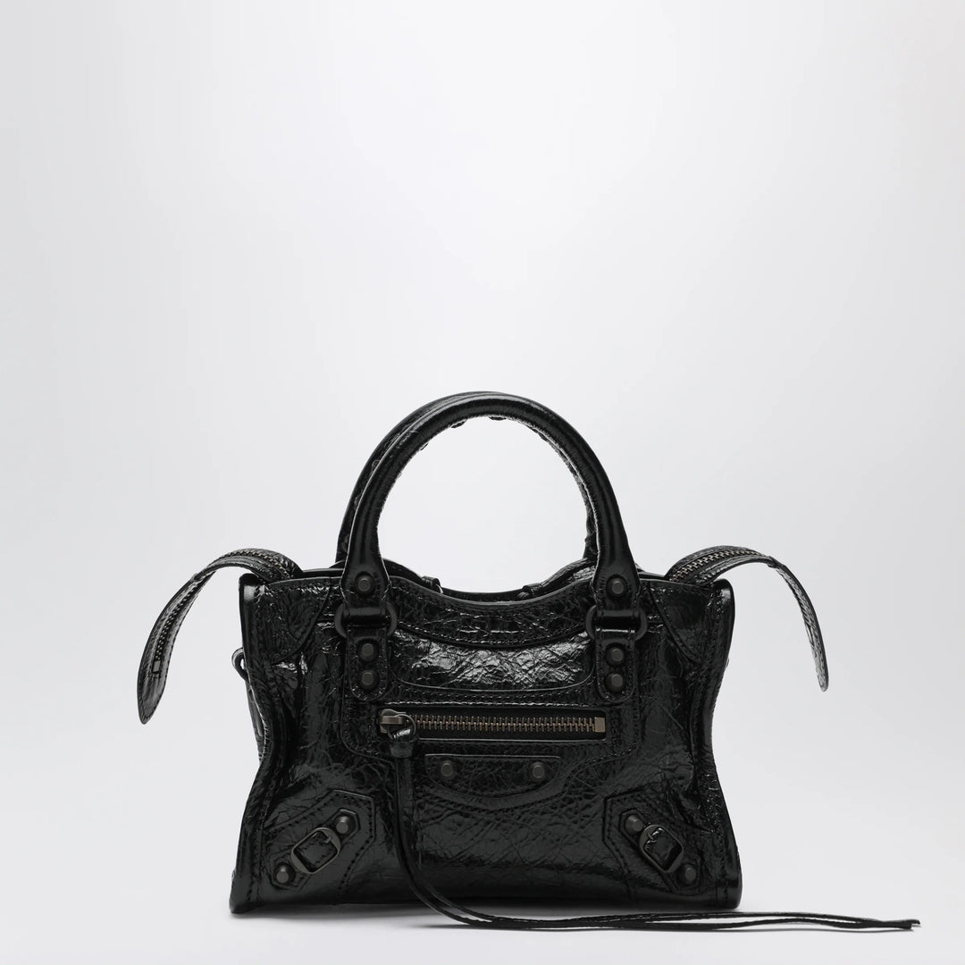 Balenciaga - Le City Nano leather handbag in military green