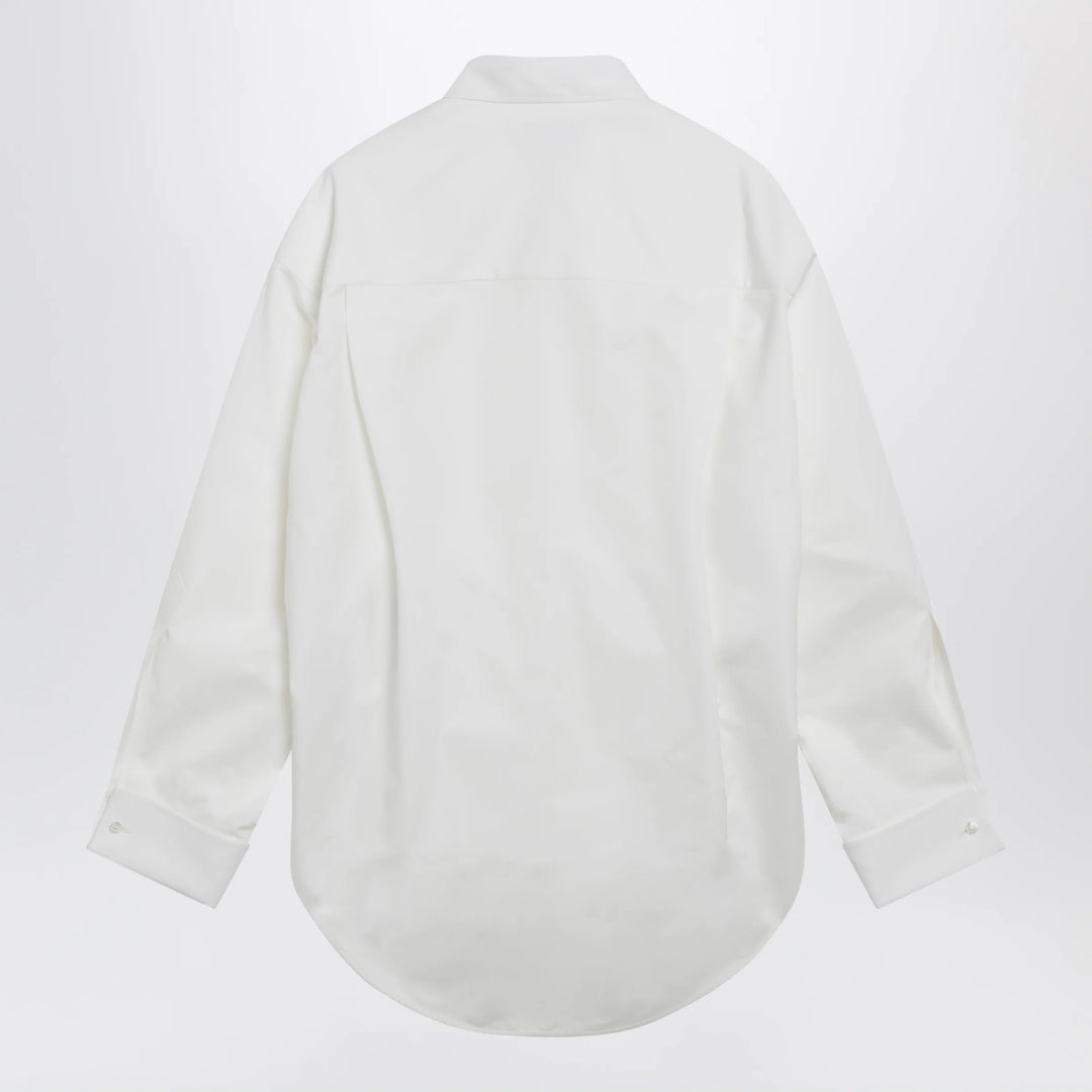 Balenciaga - Cocoon shirt in cotton and silk poplin, white