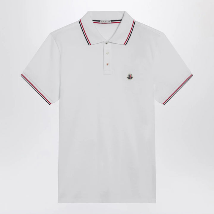 Moncler - White short-sleeve polo shirt
