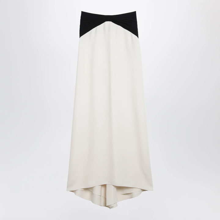 Valentino - Long silk skirt in Vanilla/Black