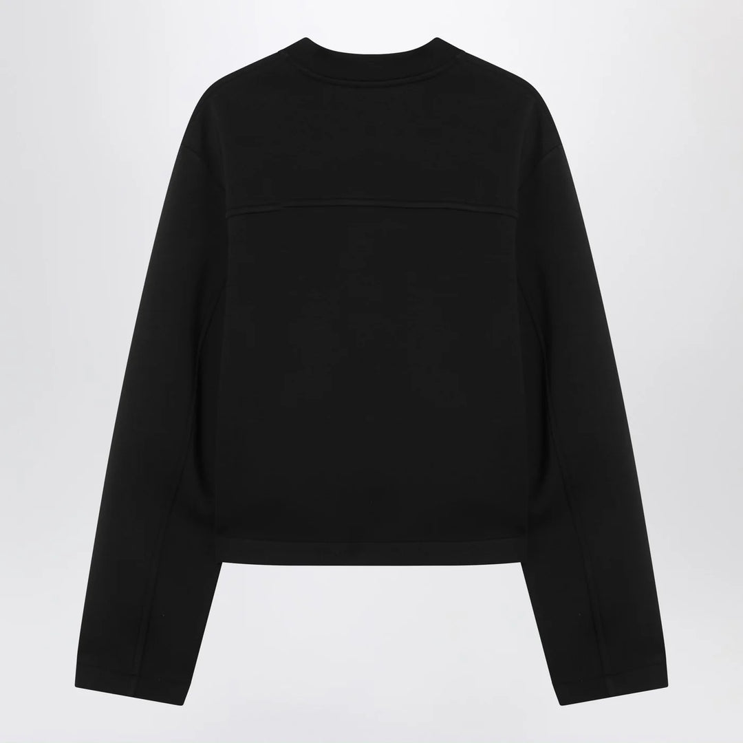Moncler X Edward Enninful - Black sweatshirt with asymmetric hem