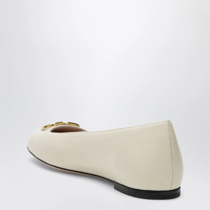 Valentino Garavani - White VLogo Signature ballerina flats in nappa leather