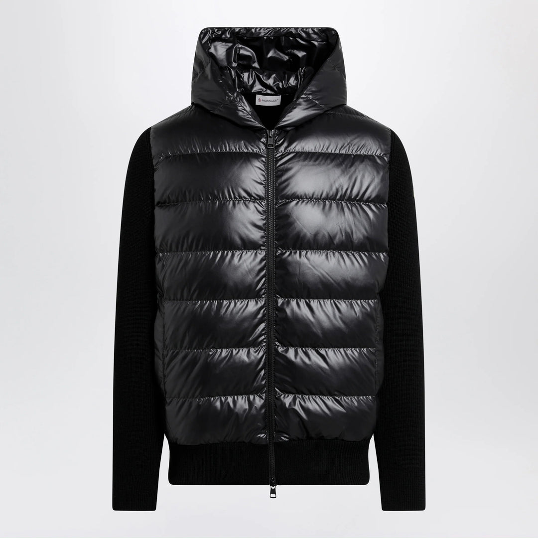Moncler - Black padded wool zip-up hoodie