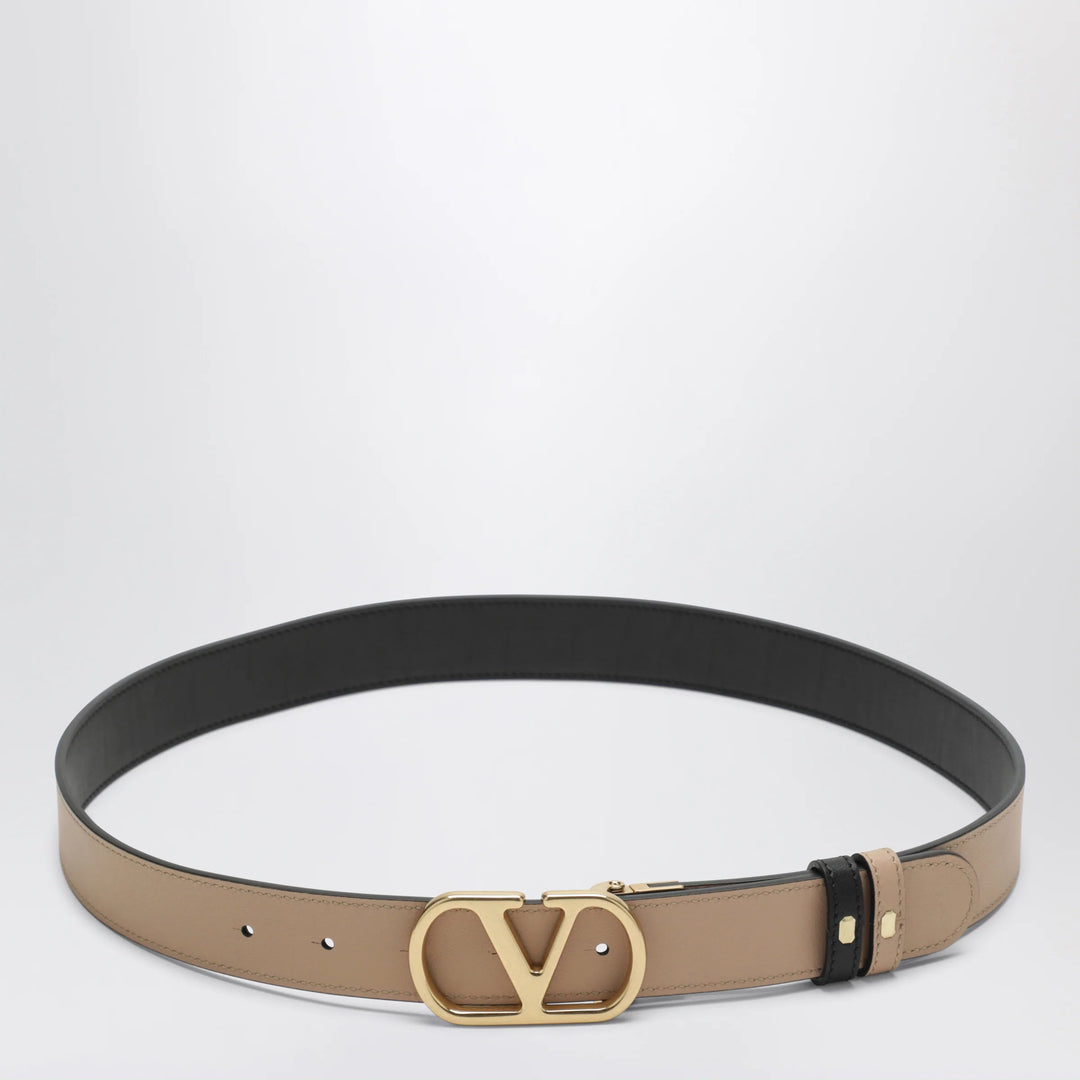 Valentino Garavani - Black/Pink reversible VLogo Signature belt